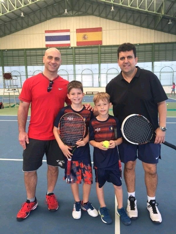 Richard Edrich with tennis players